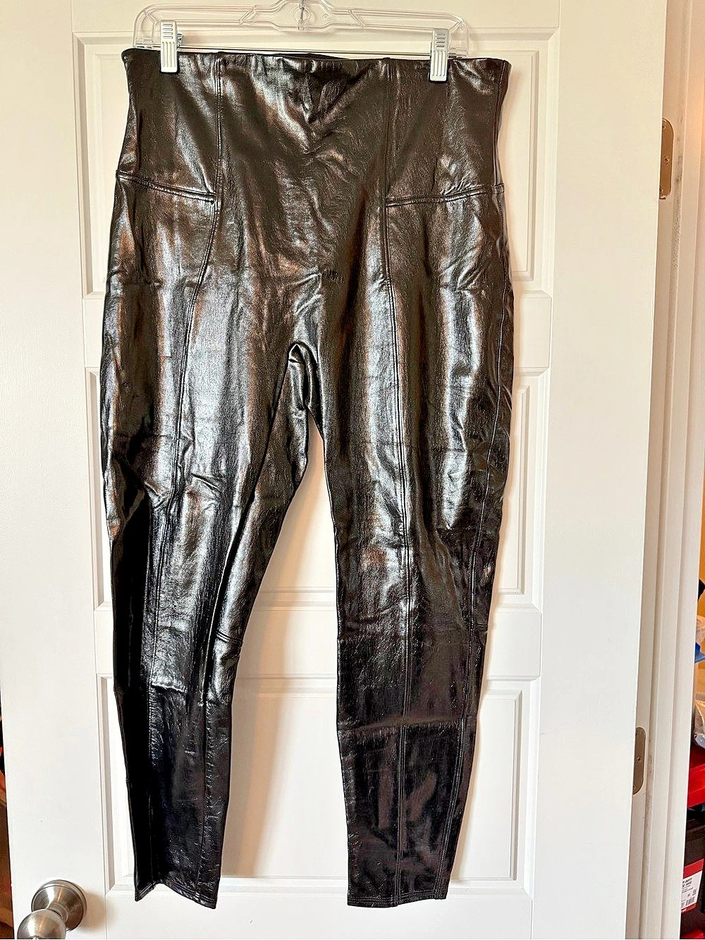 SPANX Faux Leather Leggings in Black Size XL petite